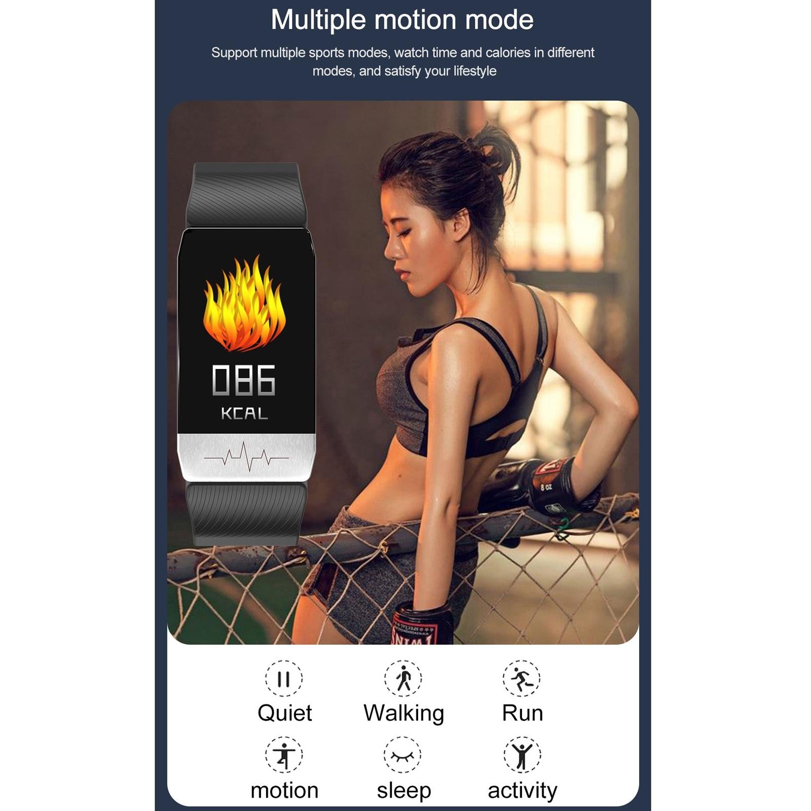 Waterproof Smart Bracelet With Blood Oxygen & Heart Rate Monitoring - Blue