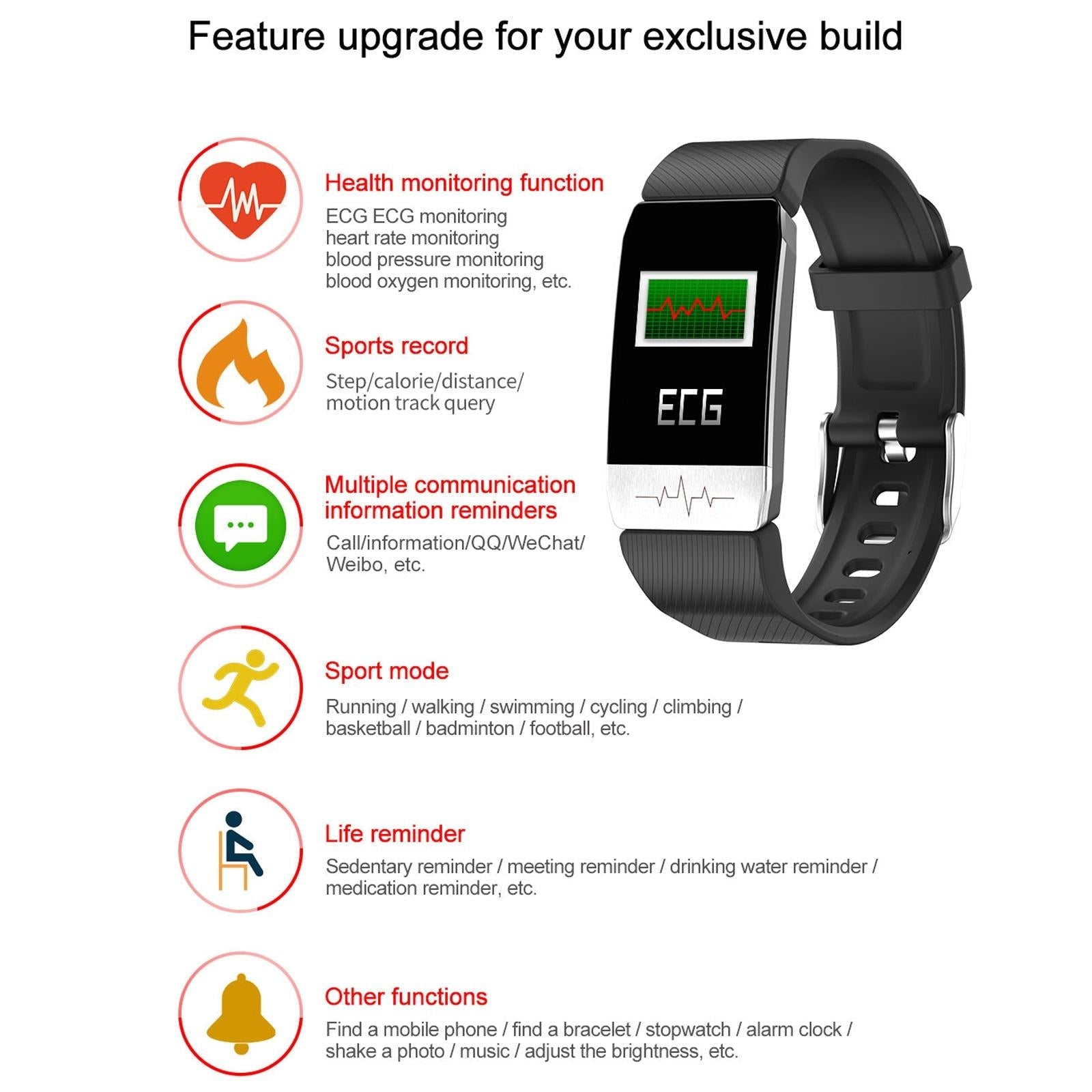 Waterproof Smart Bracelet With Blood Oxygen & Heart Rate Monitoring - Blue