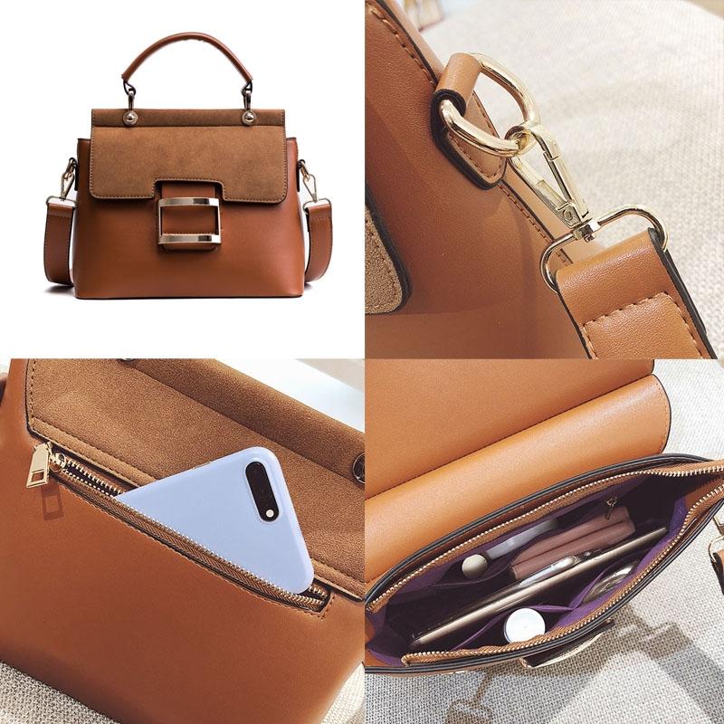 Stylish Women Crossbody Tote Bag - Brown