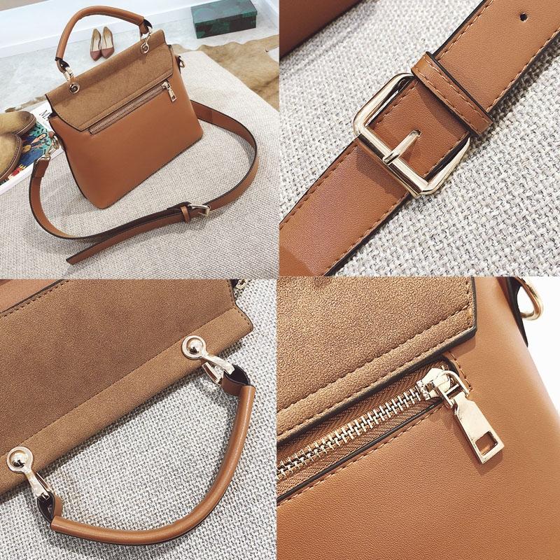 Stylish Women Crossbody Tote Bag - Brown