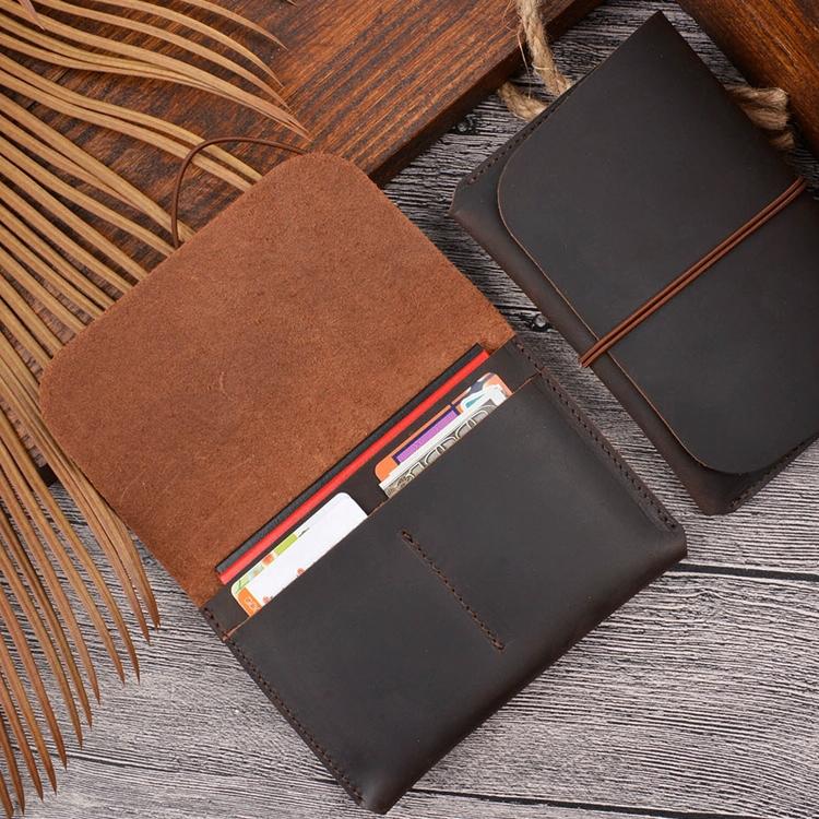 Retro Passport Wallet For Travel Crazy Horse Skin - Ink Green