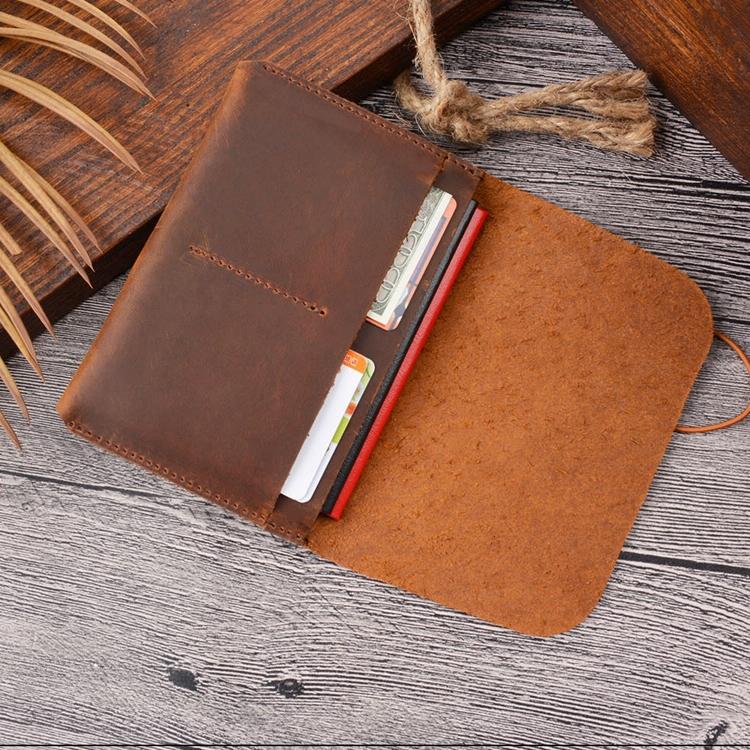 Retro Passport Wallet For Travel Crazy Horse Skin - Ink Green