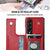 For Samsung Galaxy z Fold4 5G Foldable Phone Case with Double Buckle Card Slot - Red