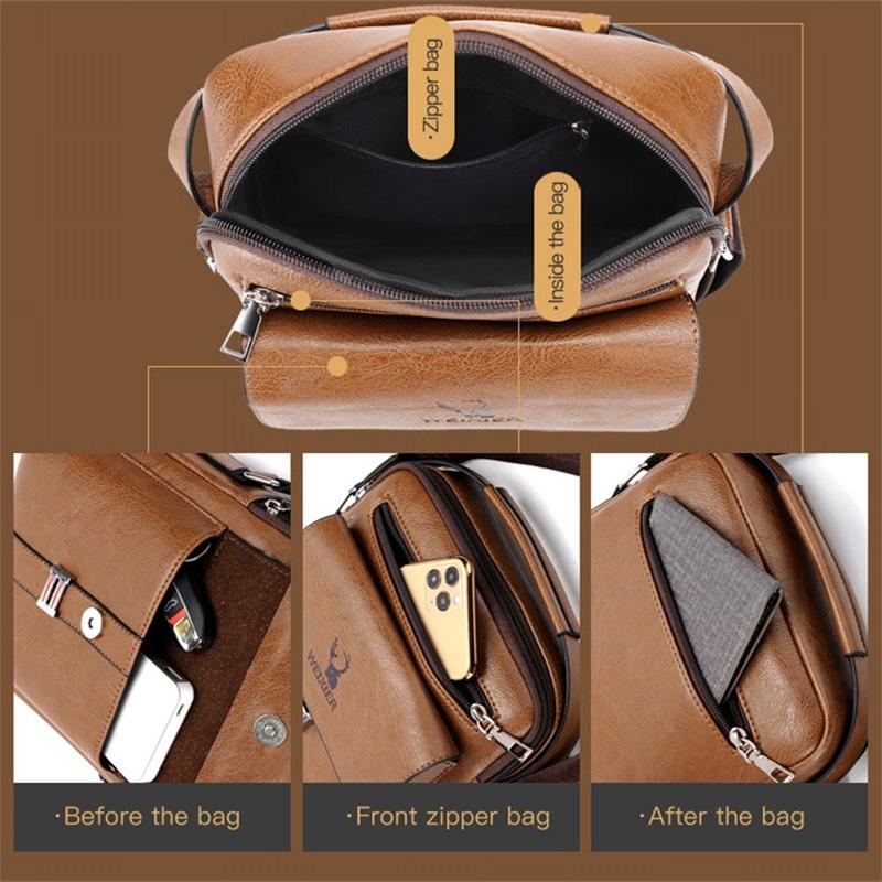 Large Capacity Men Business Backpack - Dark Brown