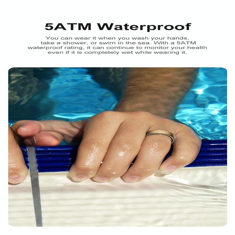 Smart Ring Heart Rate Blood Oxygen Sleep Sports Size 10 - Silver