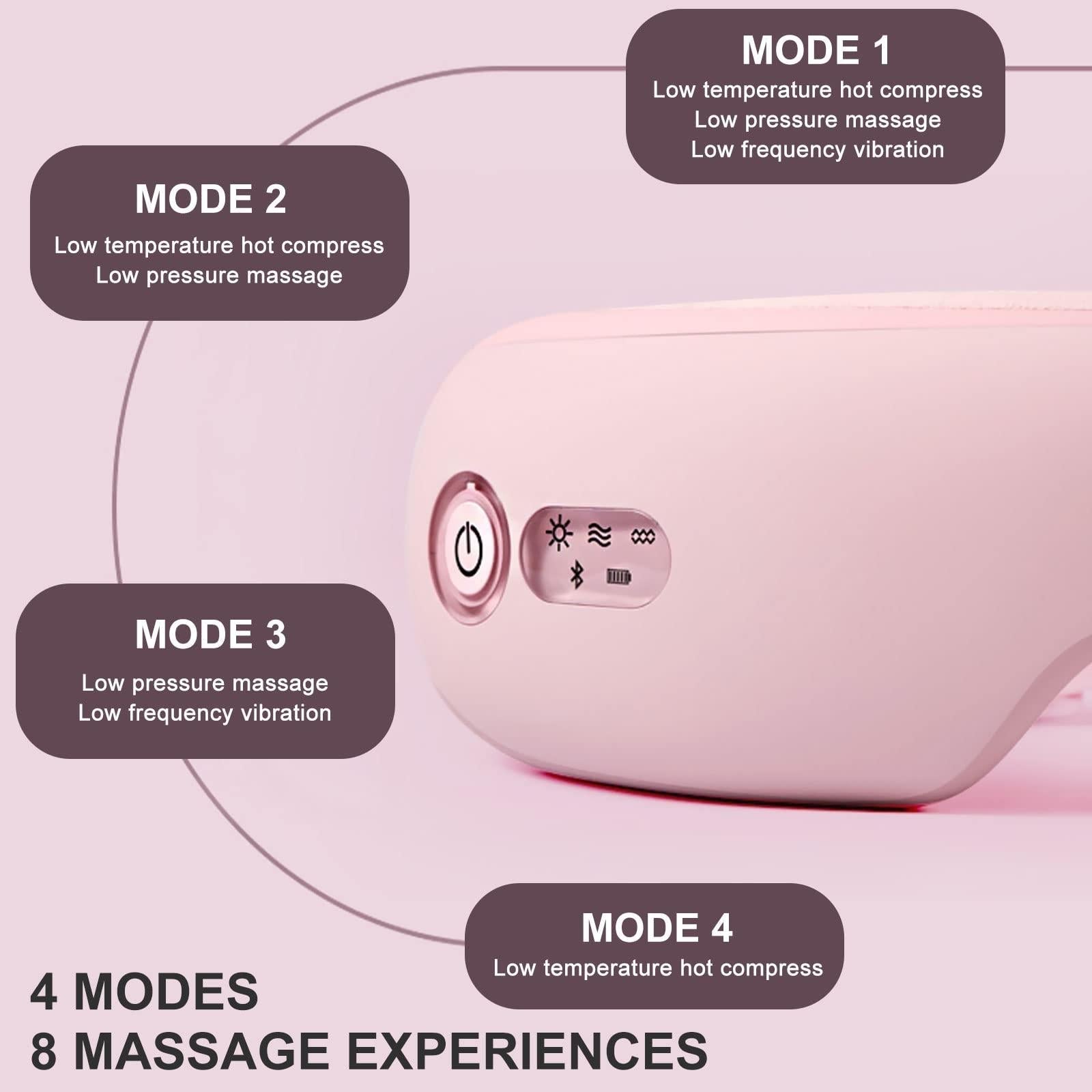 Rechargeable Eye Massager With Heat Air Pressure & Vibration - Black