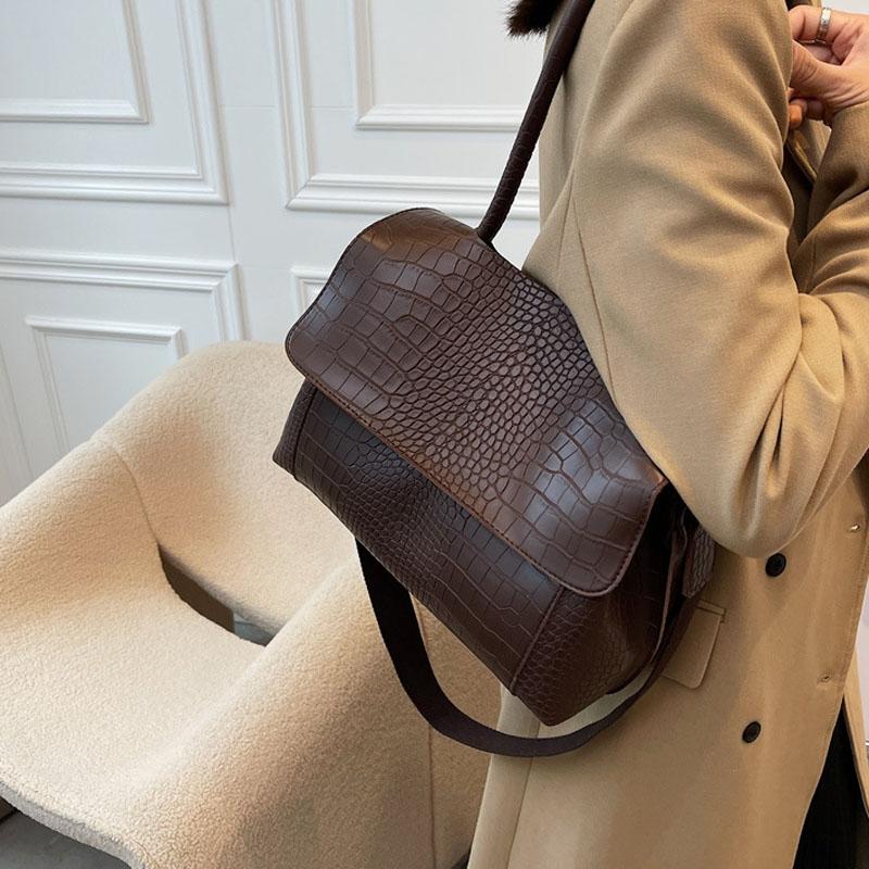 Stylish Winter Crossbody Tote For Women - Brown