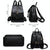 Leather Travel Backpack - Anti-theft Compact - Black