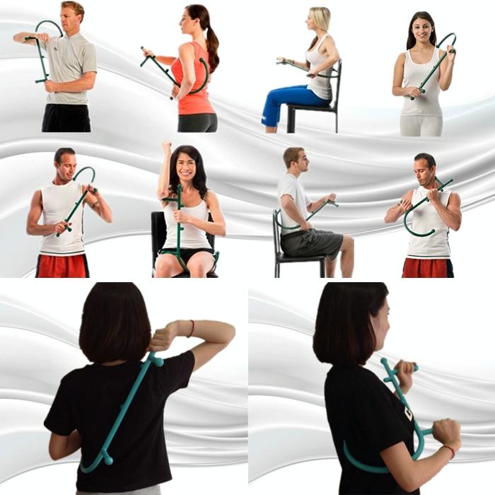 Manual Neck Massager Self Muscle Pressure Stick For Trigger Points Dark Blue