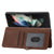 For Samsung Galaxy Z Fold4 5G Textured Leather Phone Case - Cubic Grid Design - Brown