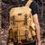 Travel-ready Retro Canvas Backpack - Spacious Design - Yellow