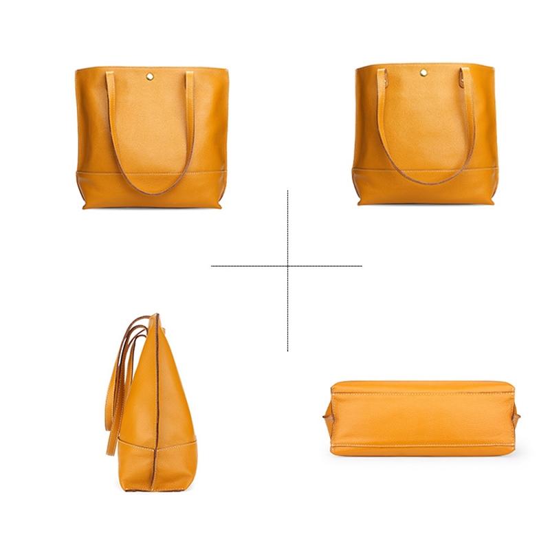 Stylish Leather Tote For Women - Beige