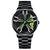 Men Metal Motorcycle Watch with Rotating Hub - White Steel Red Surface