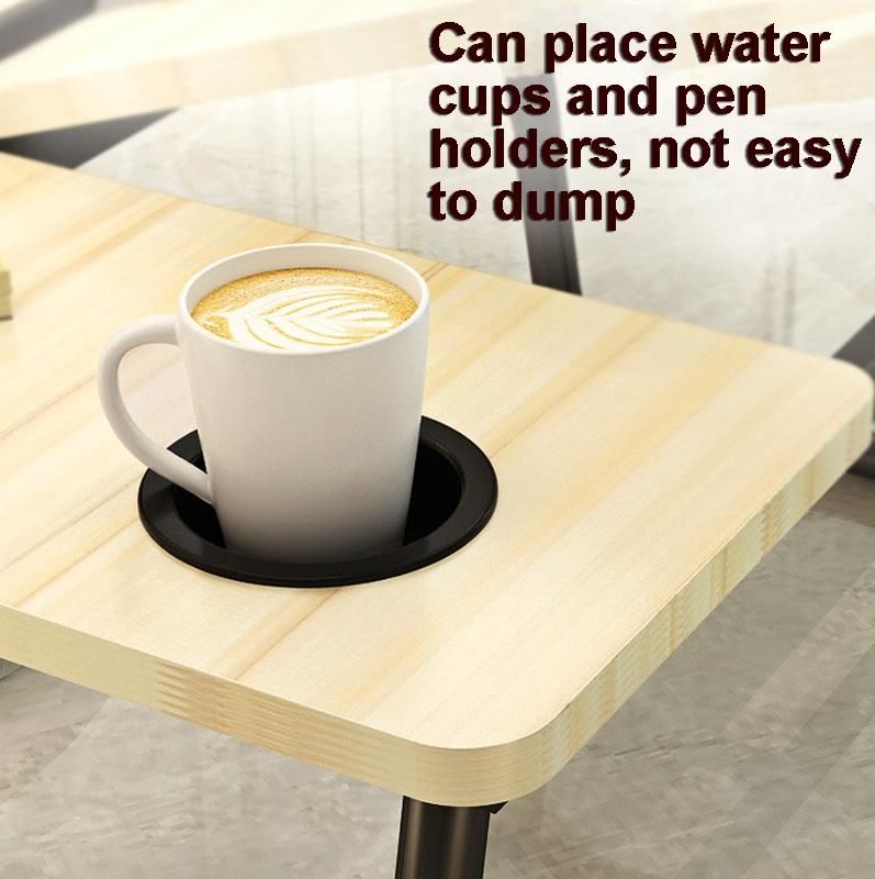 Adjustable Folding Laptop Desk with Cup Holder - Four-speed Lifting Table for Dorms - Sky Blue