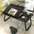 Adjustable Folding Laptop Desk with Cup Holder - Four-speed Lifting Table for Dorms - Sky Blue