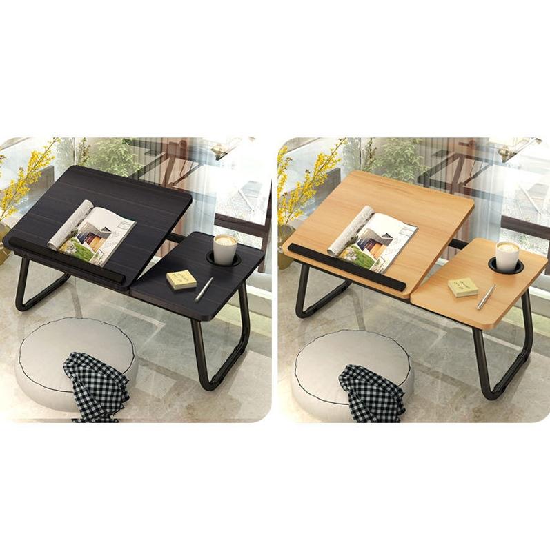 Adjustable Folding Laptop Desk with Cup Holder - Four-speed Lifting Table for Dorms - Sky Blue