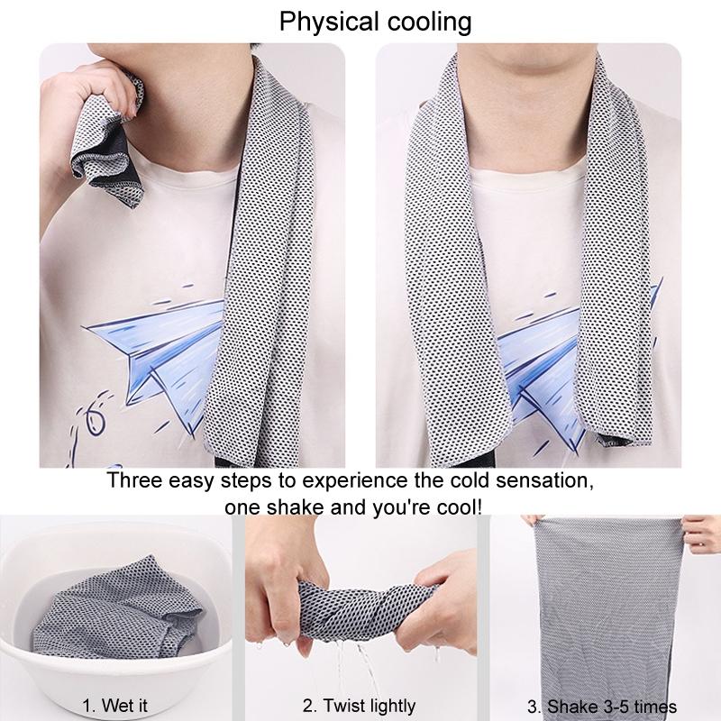 Portable Quick Dry Sports Towel Set with Silicone Sleeve and Storage Bag - 30x80cm - Grey - 30X80Cm