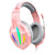 Wire-Controlled Gaming Headset With Mic Pink