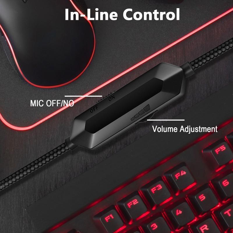 Wire-Controlled Gaming Headset With Mic Pink