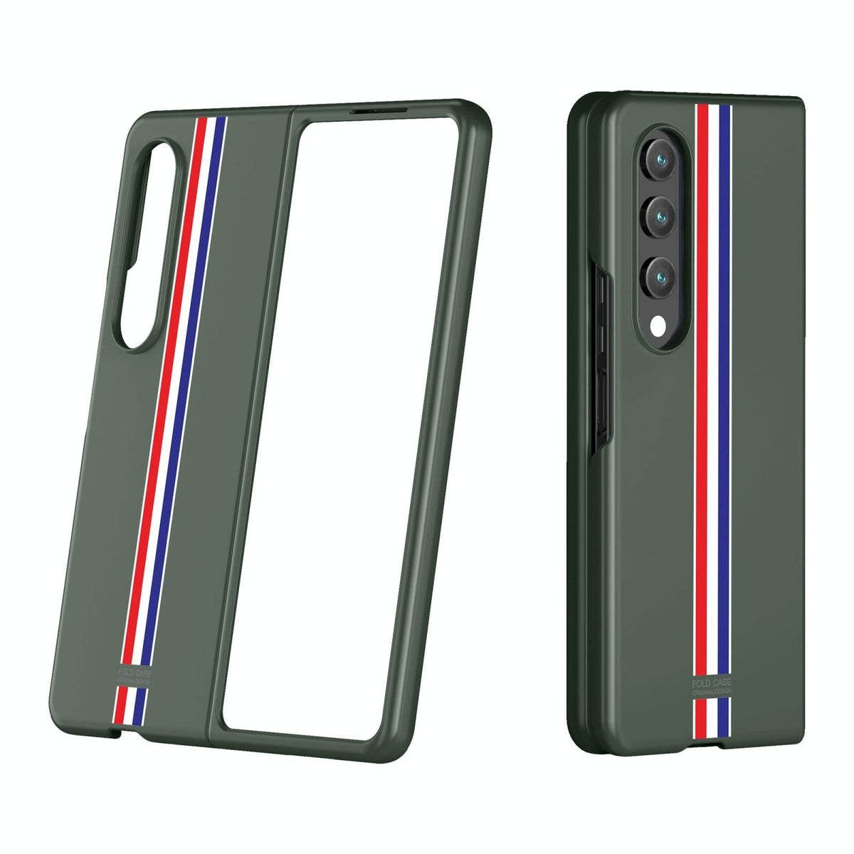 For Samsung Galaxy Z Fold4 5G Frosted Skin Case - Slim &amp; Stylish - Green Color Bar