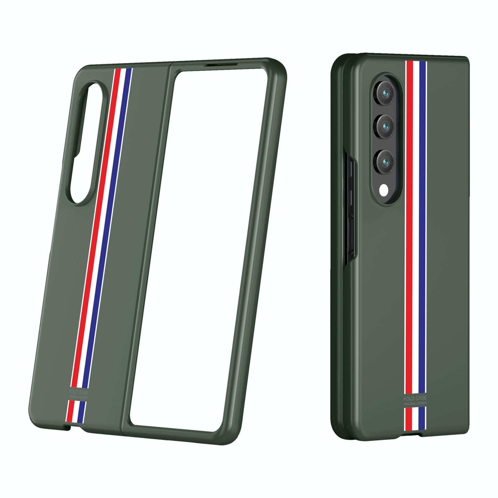 For Samsung Galaxy Z Fold4 5G Frosted Skin Case - Slim & Stylish - Green Color Bar