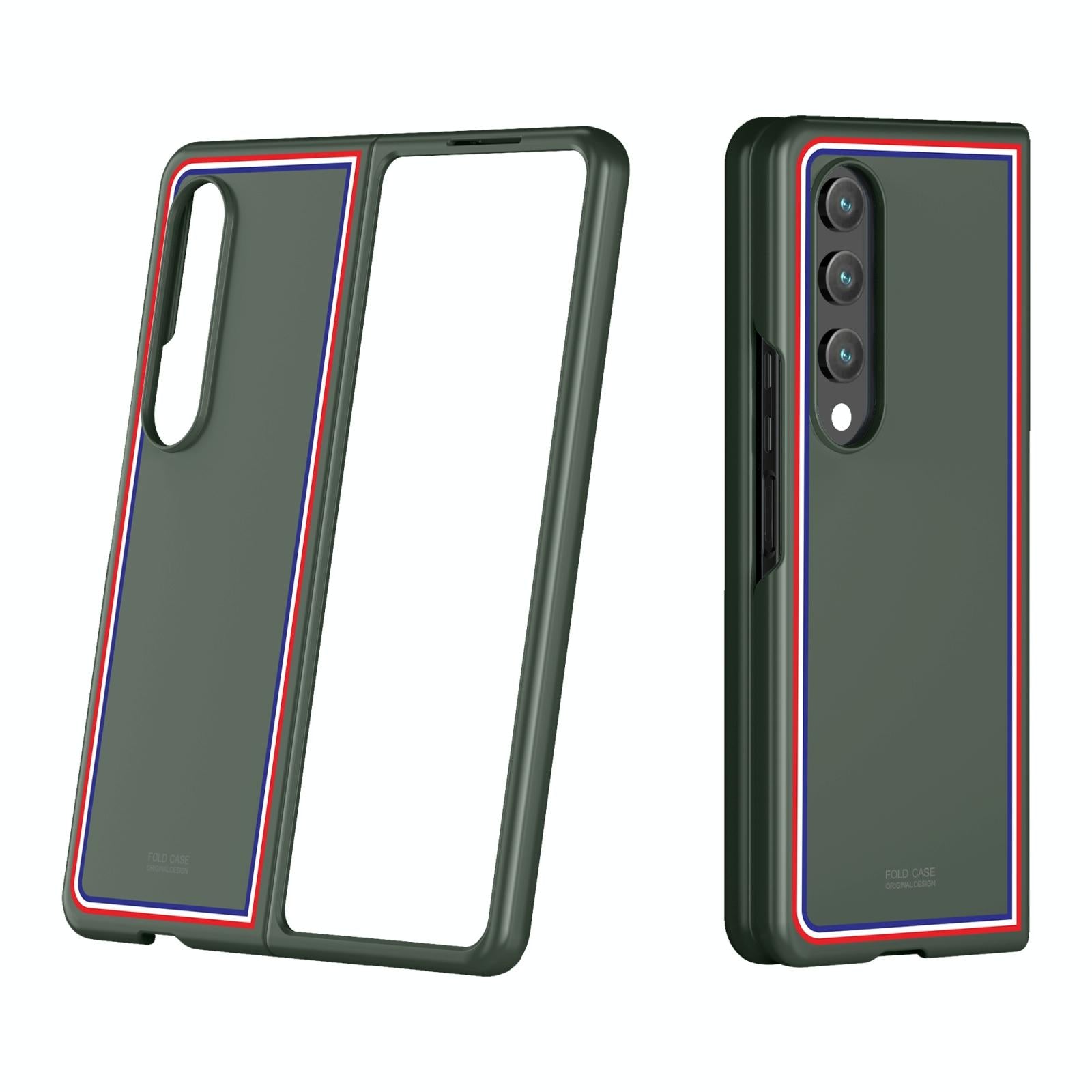 For Samsung Galaxy Z Fold4 5G Frosted Skin Case - Slim & Stylish - Green Color Bar