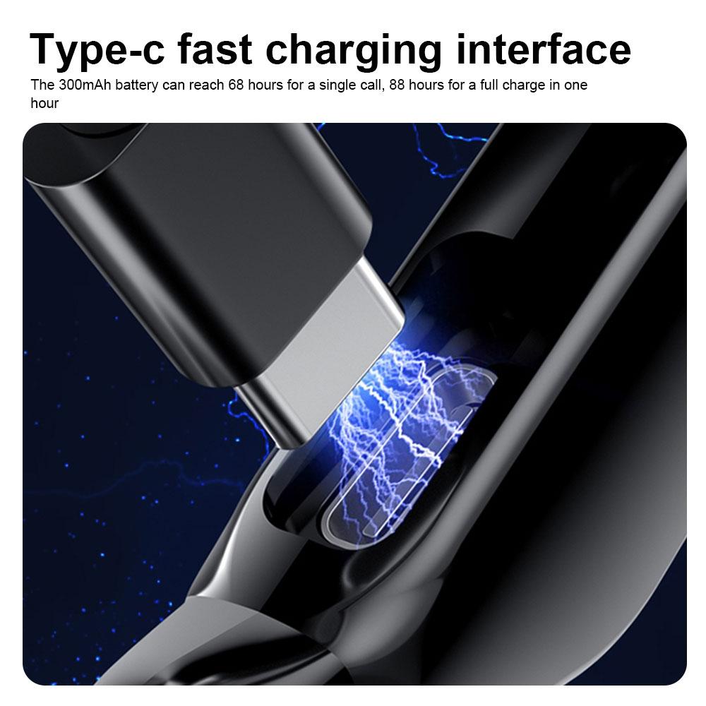 Digital Display Bone Conduction Bluetooth Headset - Sporty Design - Pink