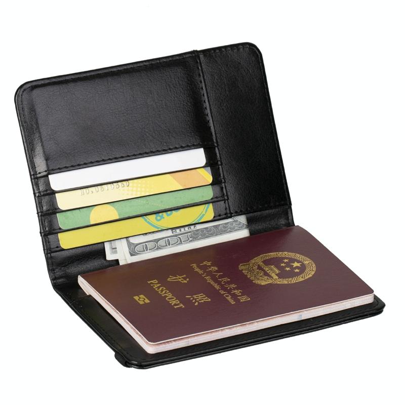 Multi Card Passport Holder Anti Magnetic Wallet - Wine