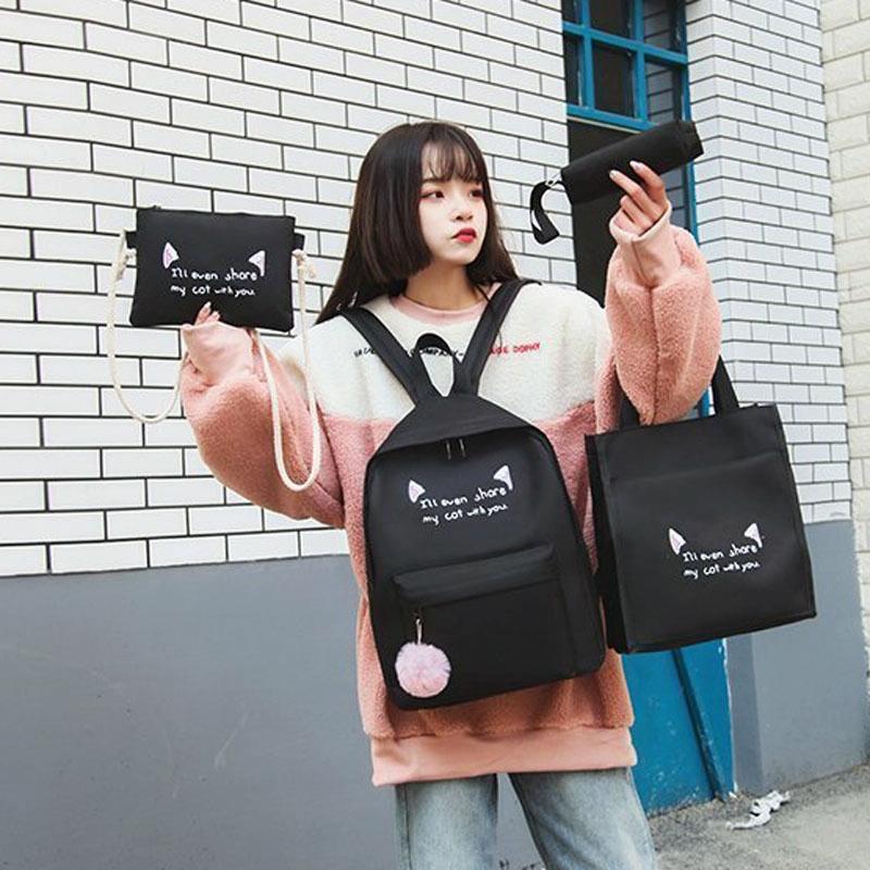 Versatile 4-piece Travel Backpack Set - Pink