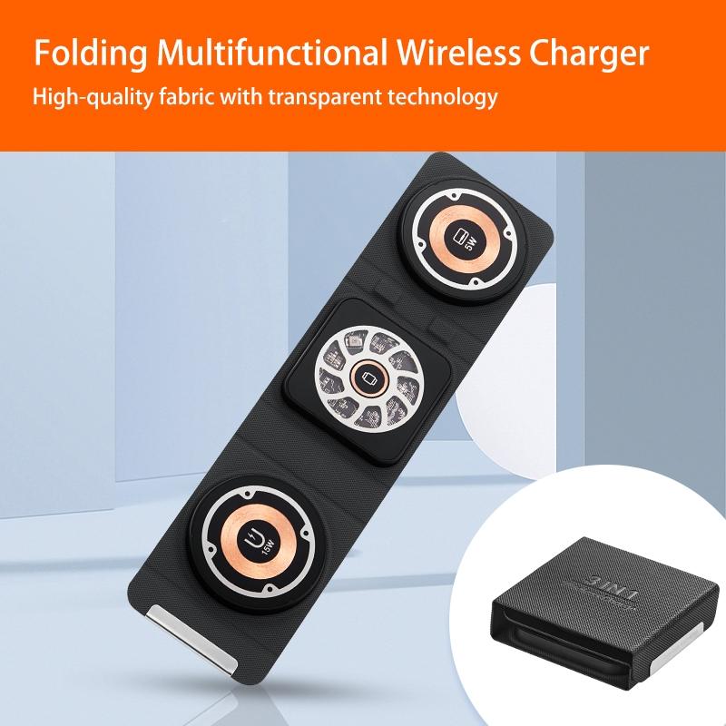 3 In 1 Portable Magsafe Wireless Charger - Orange