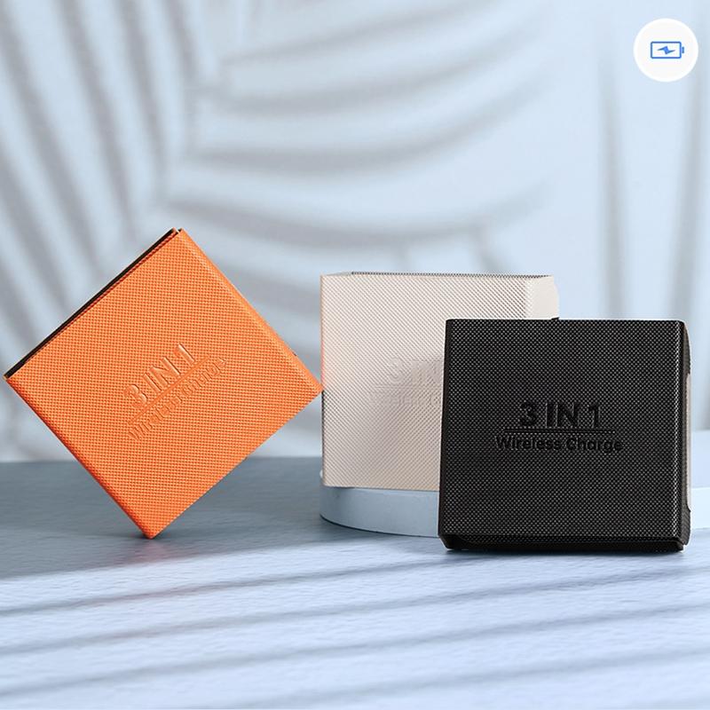 3 In 1 Portable Magsafe Wireless Charger - Orange