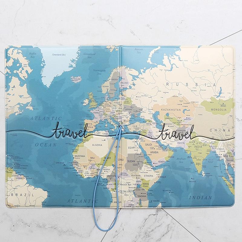 Passport Cover For Travel Abroad 3D Map Design - Ma