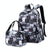 Student Backpack Set - Printed Design - Grey