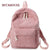 Girls' and Women Corduroy Backpack - School - Light Green