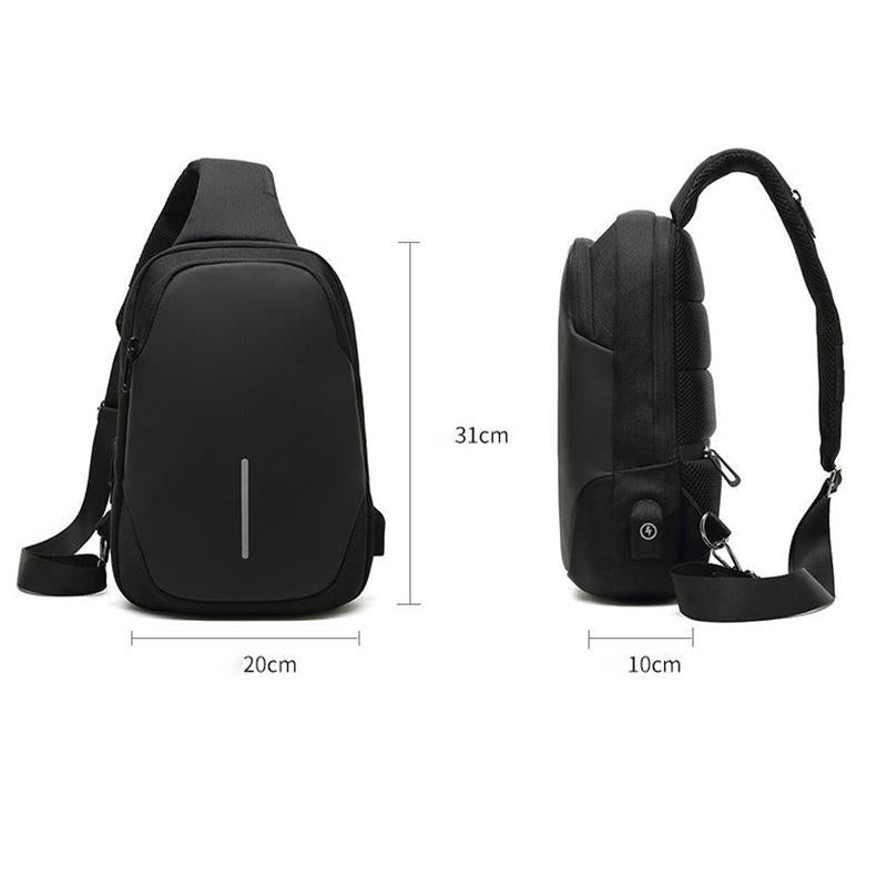 Secure Multi Layer Chest Bag For Outdoor Cycling - Dark Grey