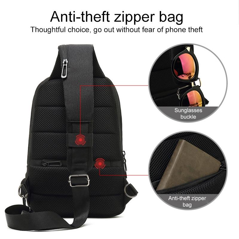 Secure Multi Layer Chest Bag For Outdoor Cycling - Dark Grey