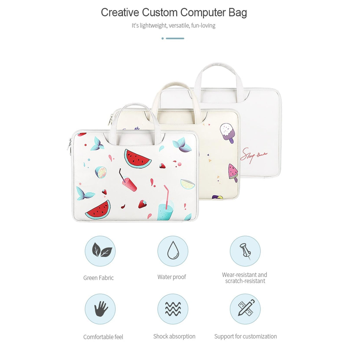 13.3 Inch Lightweight Printed Laptop Bag in Pu Material - Sheep Head