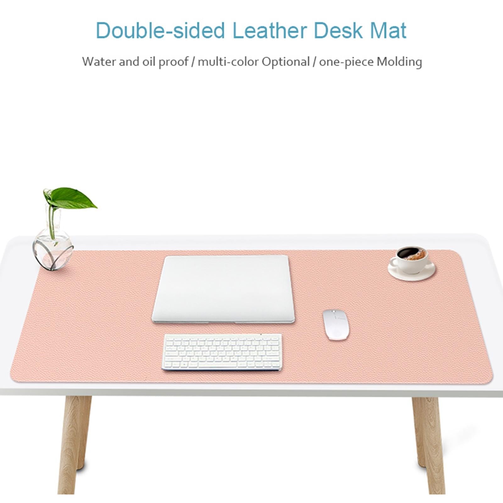 Double Sided Pu Mouse Pad Table Mat 100 X 44Cm - Cowhide Yellow+Gray