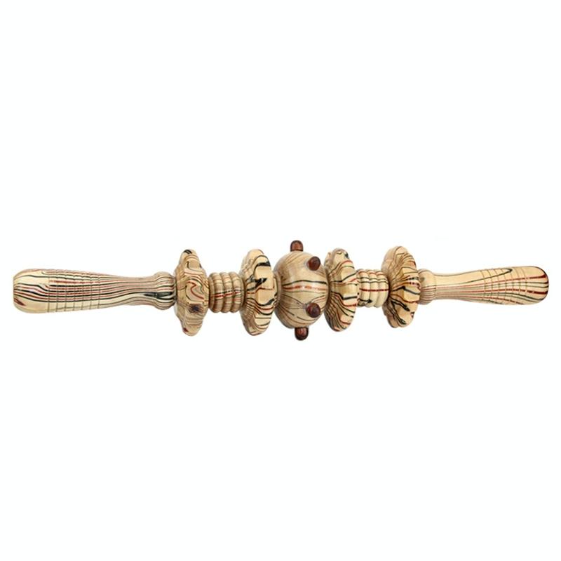 Wooden Abdominal &amp; Leg Roller Massager - 358 Massage Wheel