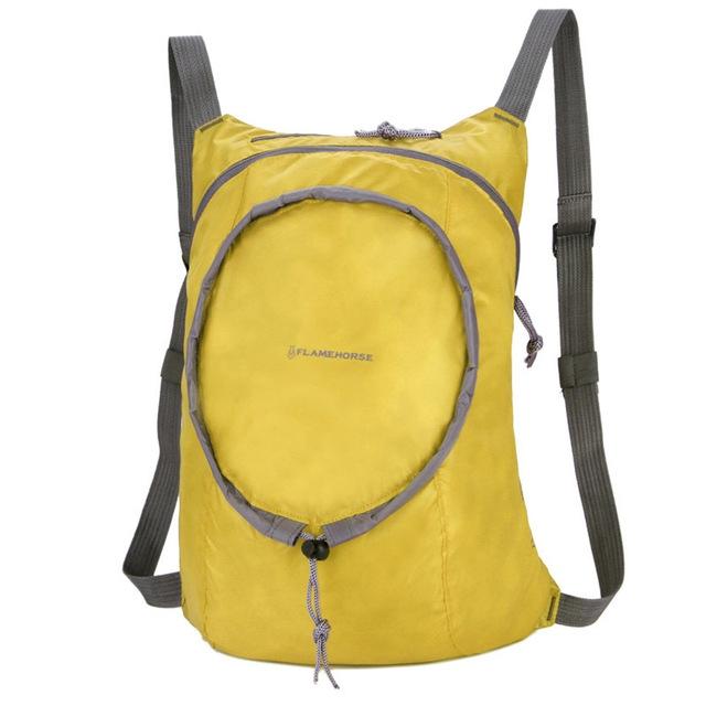 Waterproof Nylon Collapsible Backpack Lightweight Travel Bag For Women And Men - Yellow