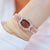 Women Diamond Plated Octagonal Quartz Watch with Rhinestone Bracelet - Rose Gold Coffee Diamond