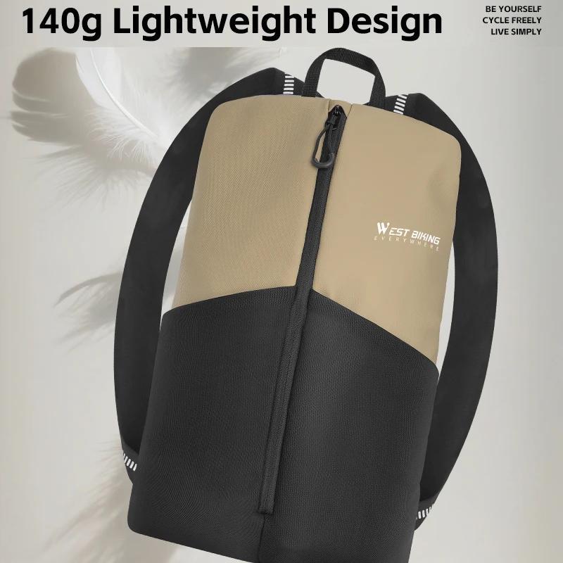 Lightweight Reflective Bike Backpack For Outdoor Riding - Light Khaki