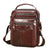 Large Capacity Retro Cowhide Crossbody Bag - Coffee