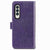 For Samsung Galaxy Z Fold4 5G Embossed Leather Phone Case With Four Leaf Clasp - Blue