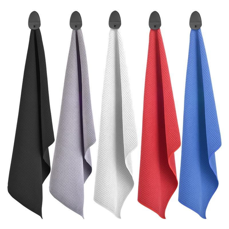 Microfiber Waffle Golf Towel Magnetic For Easy Cleaning - White