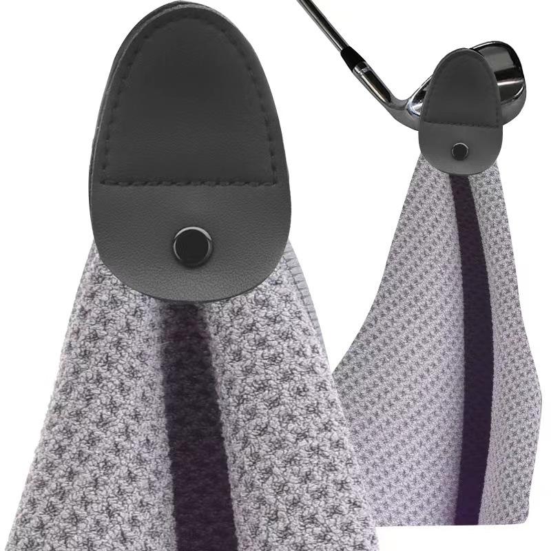 Microfiber Waffle Golf Towel Magnetic For Easy Cleaning - White