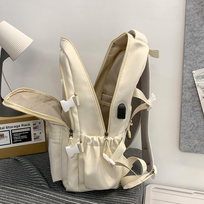 Lightweight Student Backpack For Men & Women - White