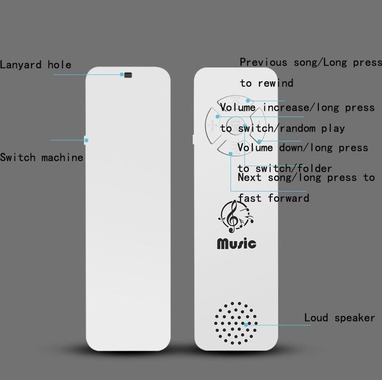 5 Piece Sports Running Mp3 Player With Tf Card Support - Black