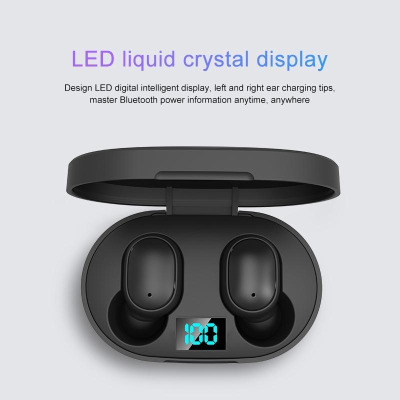Wireless Bluetooth Earphones with E6s Led Display - Tws - Blue