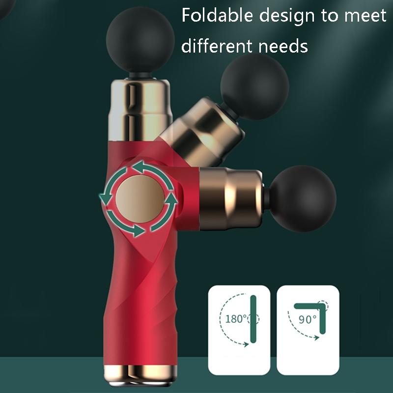 Compact Lcd Muscle Massager With Mini Fascia Gun - Pink